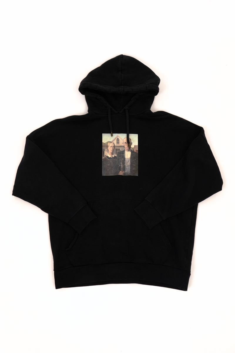 PALM ANGELS American Gothic Hoodie In Black Multicolor