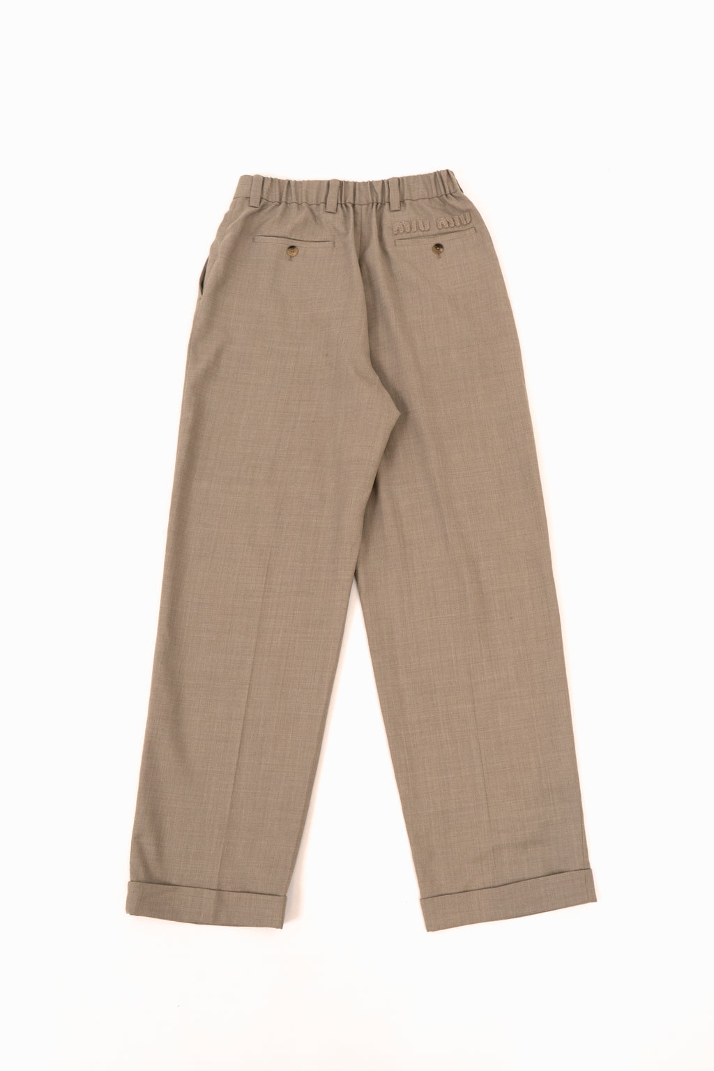 Wool Gabardine Wide-Leg Pants