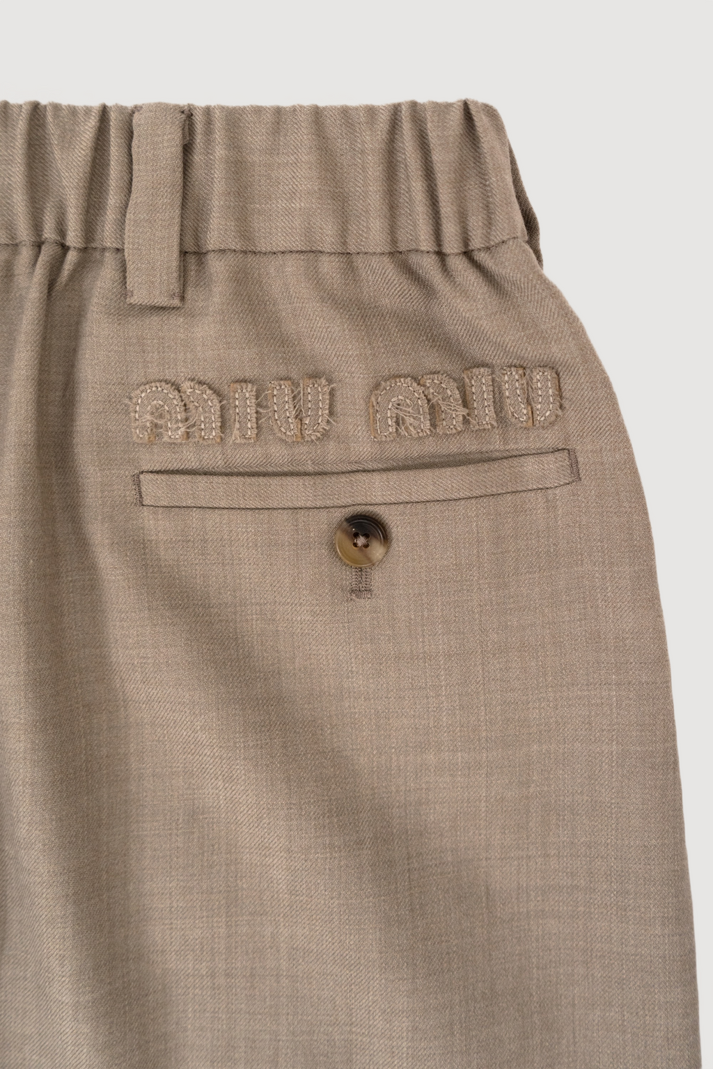 Wool Gabardine Wide-Leg Pants