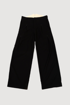 Black Button Pleated Trousers