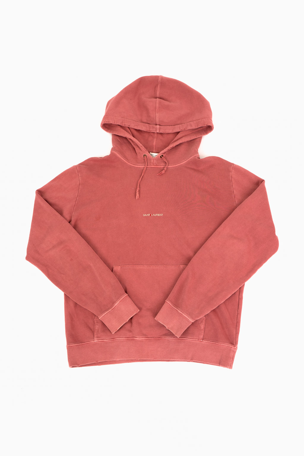 Saint Laurent Paris Pink Logo distressed hoodie