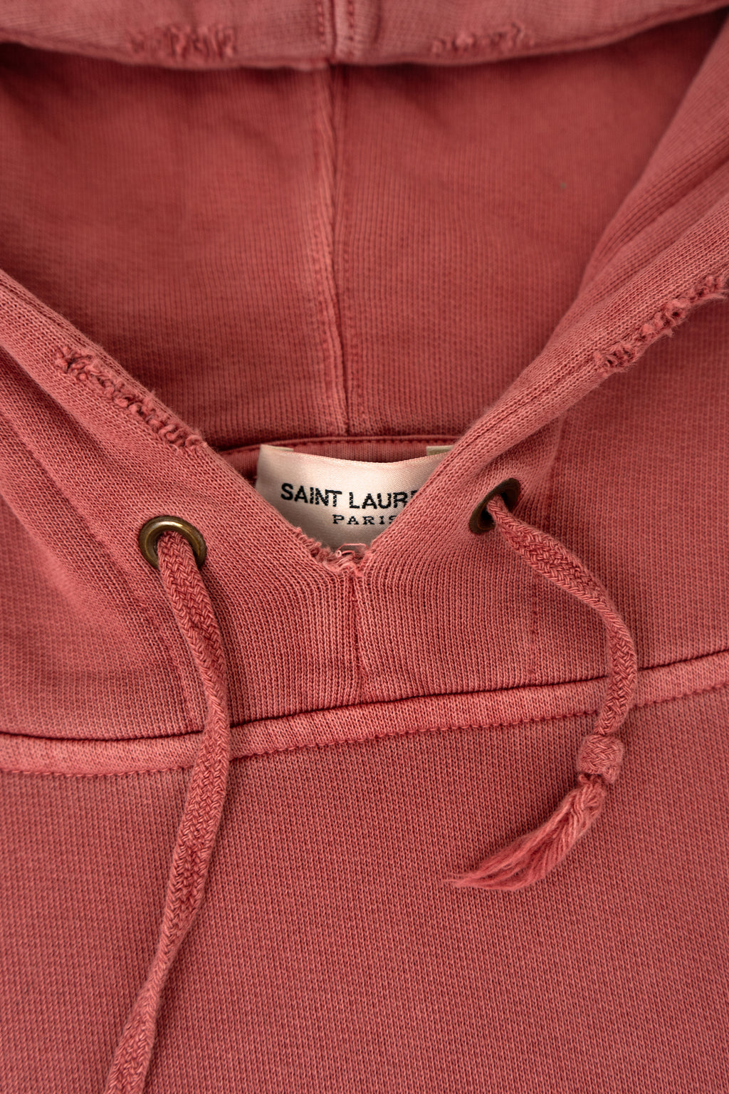 Saint Laurent Paris Pink Logo distressed hoodie