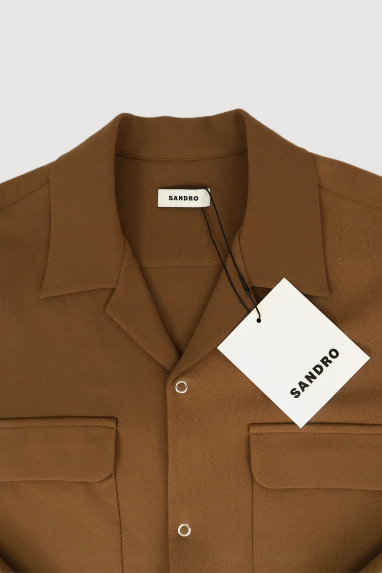 Sandro Jersey Caramel Top