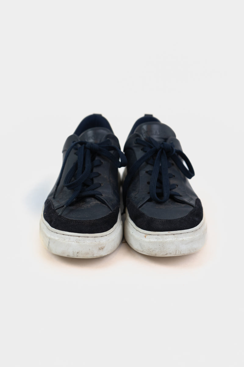 Boggi Navy Leather Trainers
