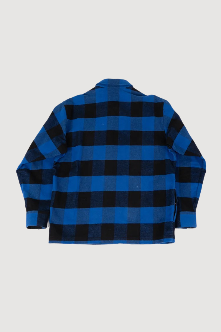 Letter Graphic zip-front shirt in check cotton Flannel