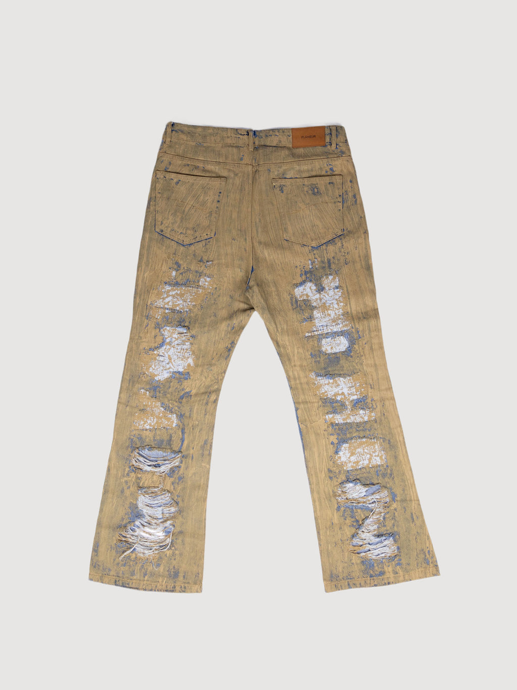 Repaired Metropole Flared Jeans In Brown
