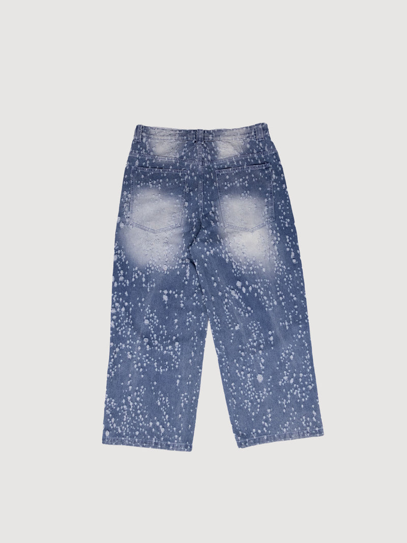 Jaded London Mid Blue Shredded Colossus Jeans