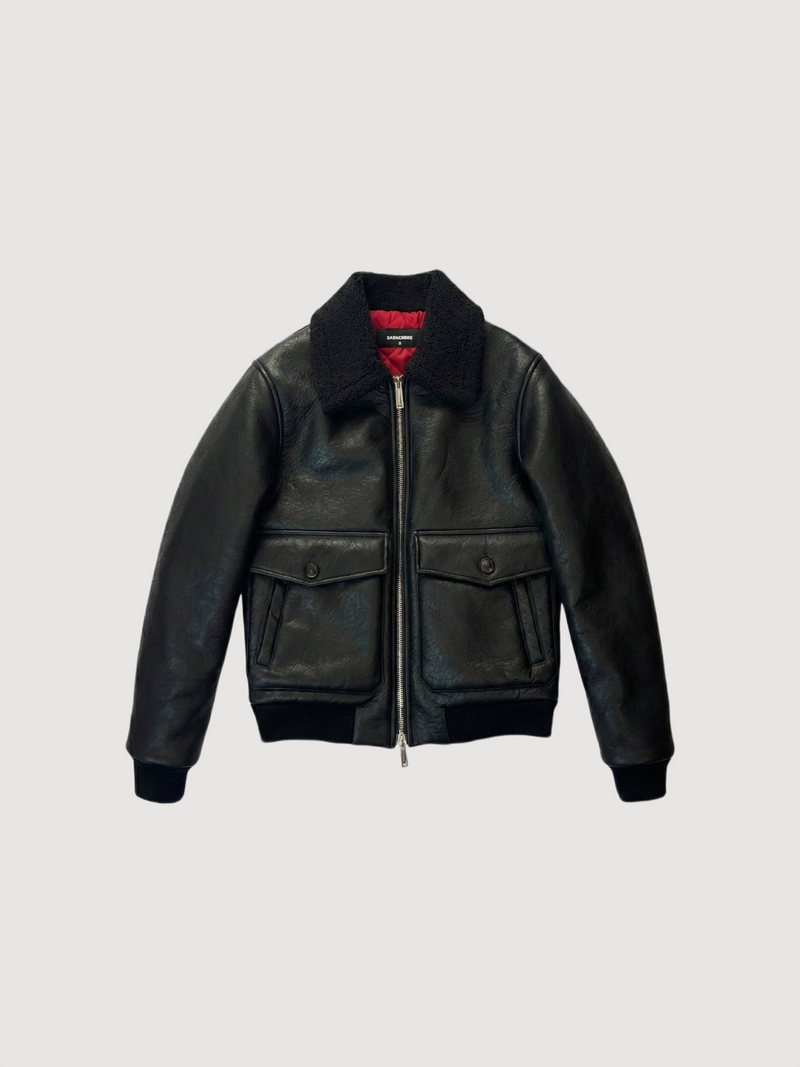 Dsquared2 Faux Leather Aviator Jacket
