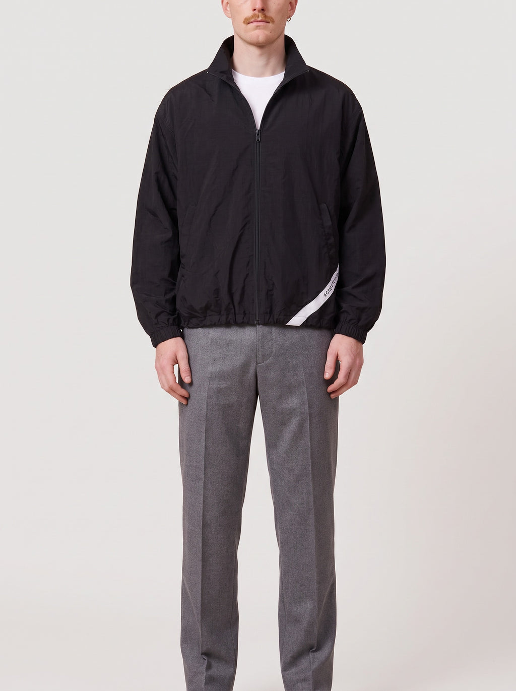 Acne Studios Orlandox Ripstop Technical Jacket Black on model, front