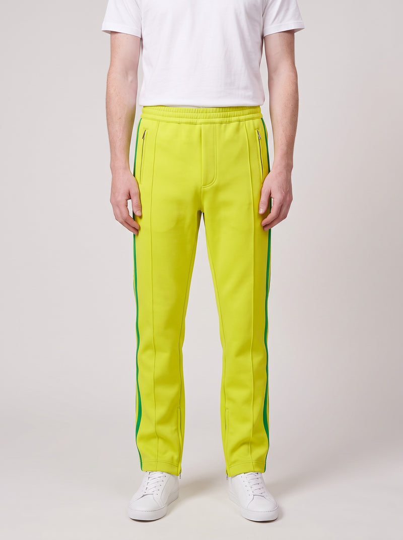 Bottega Veneta Double Technical Fabric Trousers Green on model, front