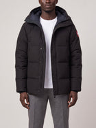 Canada Goose Black Parka on model, front