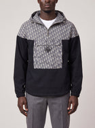 Christian Dior x Shawn Stussy Oblique Anorak Jacket Blue Grey op model, voorkant