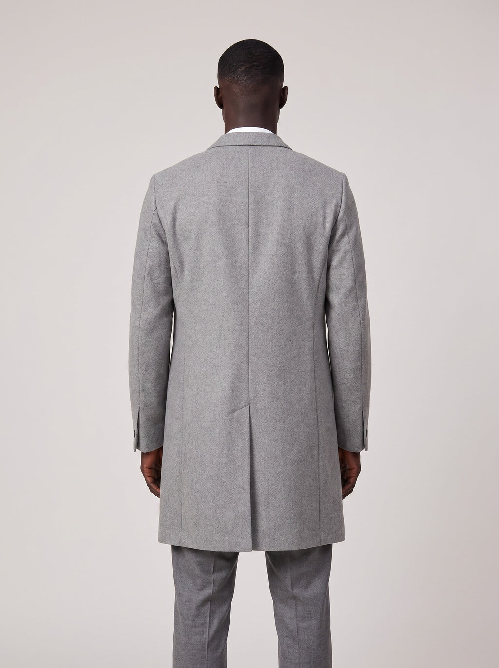 Filippa K Grey Overcoat 50 on model, back