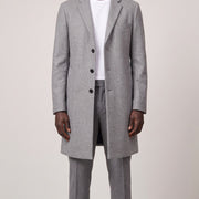 Filippa K Grey Overcoat 50 on model, front