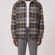 Isabel Marant Gervon Check Wool Overshirt on model, front