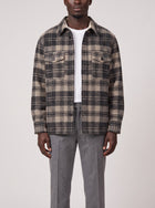 Isabel Marant Gervon Check Wool Overshirt on model, front
