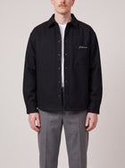 Jacquemus La Chemise Boulanger Black on model, front