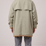 Maison Mihara Yasuhiro Coat Khaki on model, back