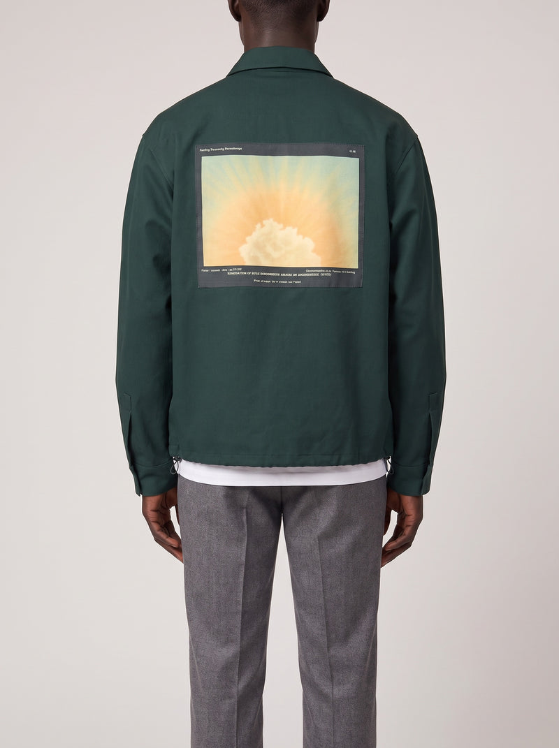 OAMC System Shirt Jacket Green L on model, back