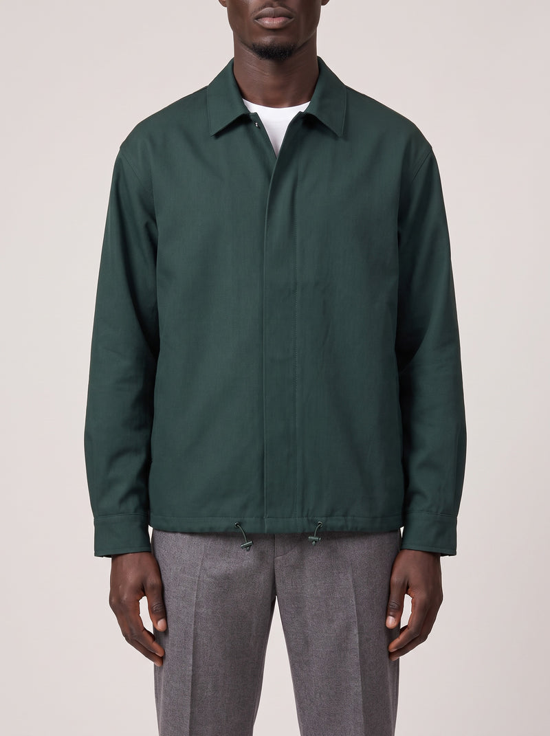 OAMC System Shirt Jacket Green L on model, front
