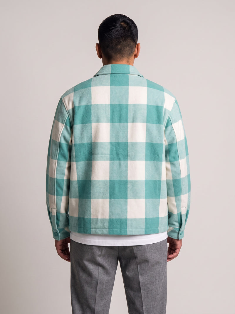 Tommy Jeans Buffalo Check Jacket on model, back