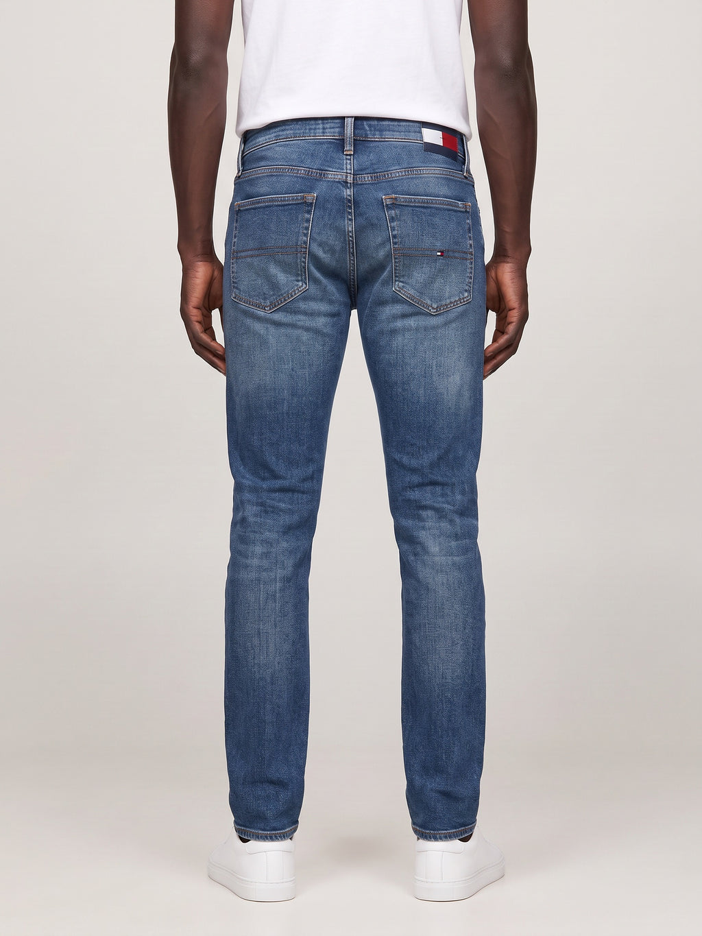 Slim Jeans Dark Blue on model, back