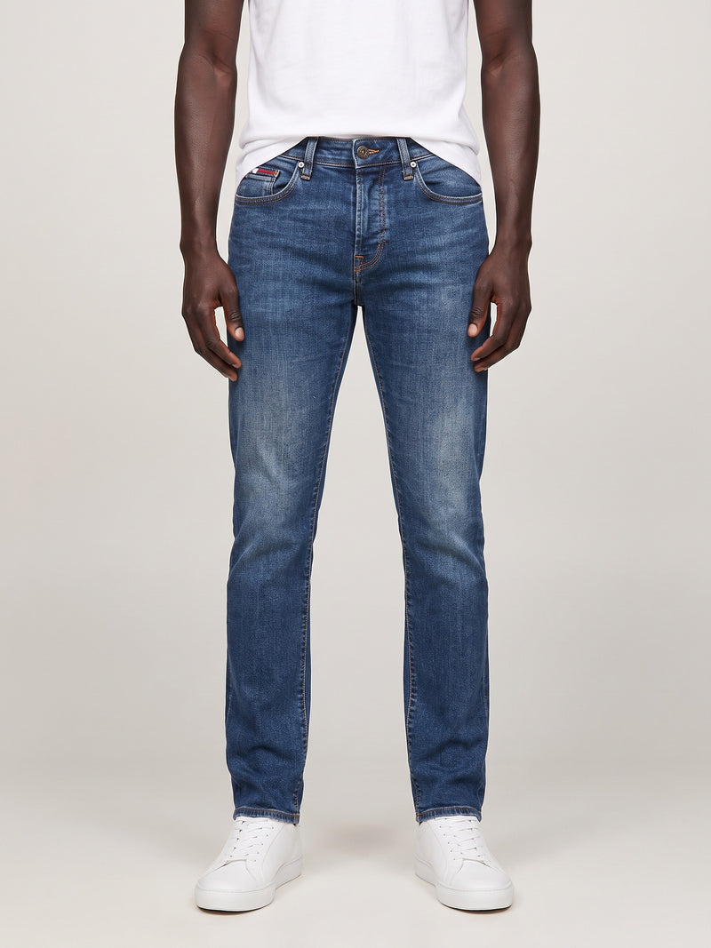 Slim Jeans Dark Blue on model, front