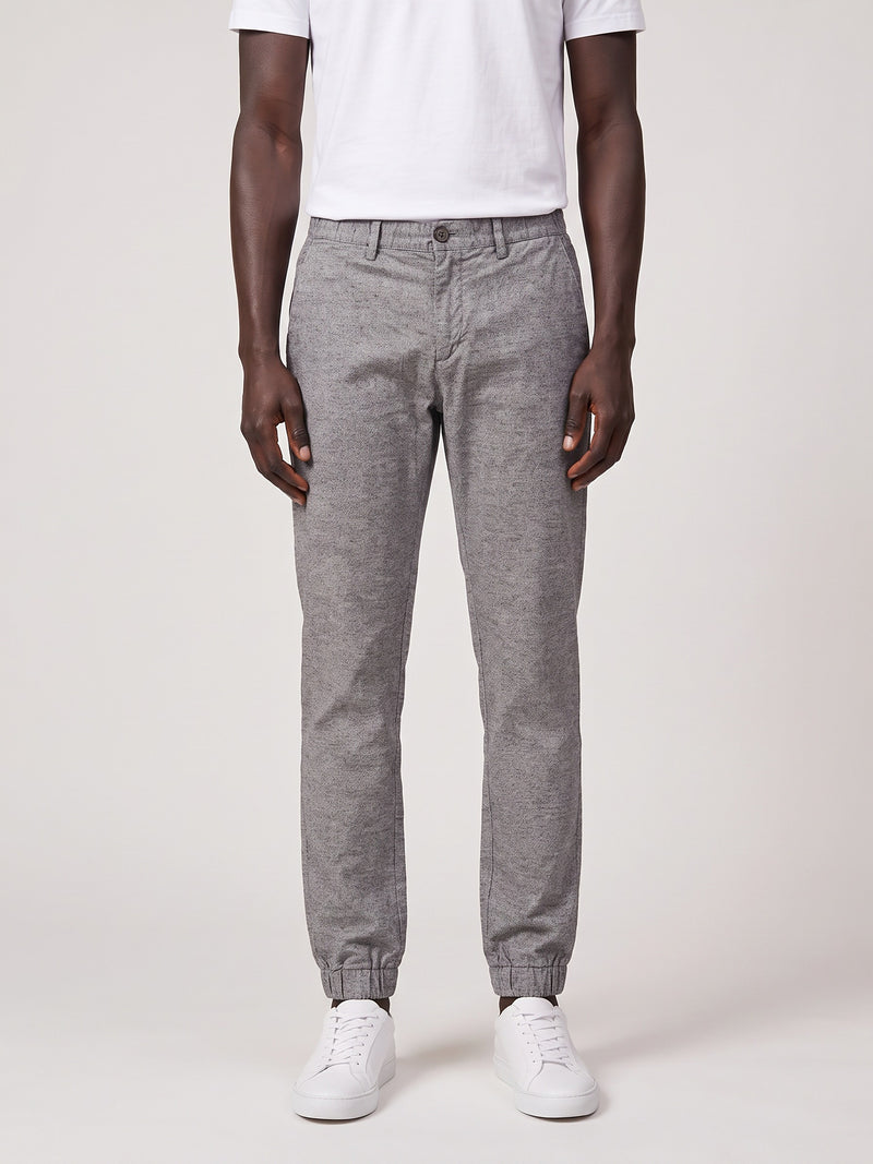 Jogger Fit Poplin Trousers on model, front