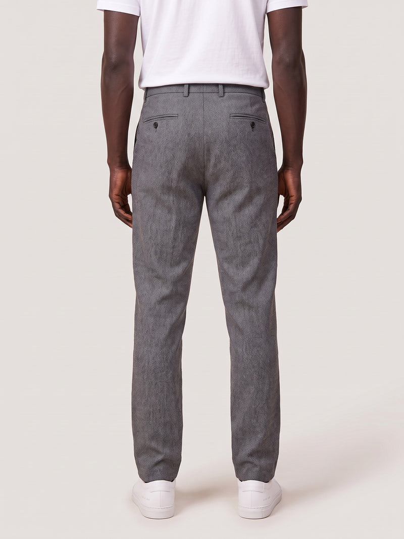 Straight Leg Woven Trousers on model, back