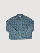 Bershka Denim Logo Jacket Blue
