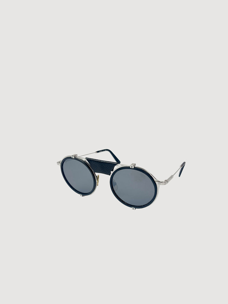 Louis Vuitton Damier Shuffle Sunglasses Z1025E Silver Black Frame
