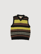 Striped V-Neck Sweater Vest Black