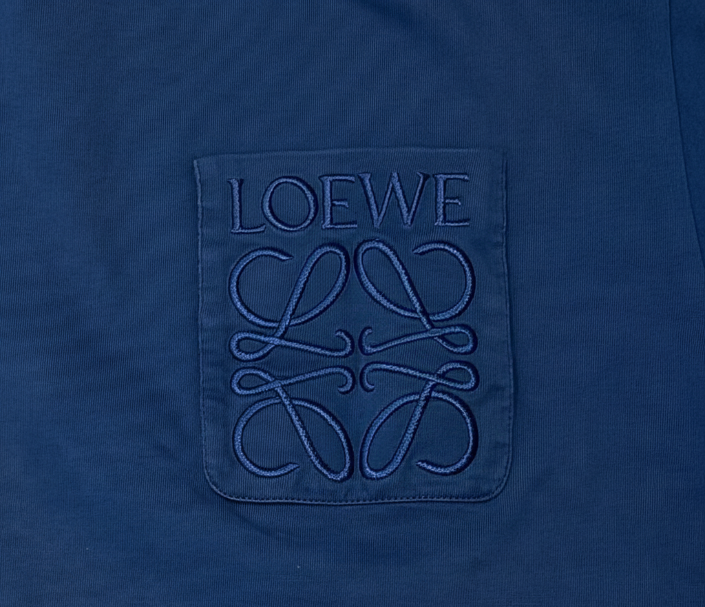 Loewe Embroidered Logo Tee - Navy Blue