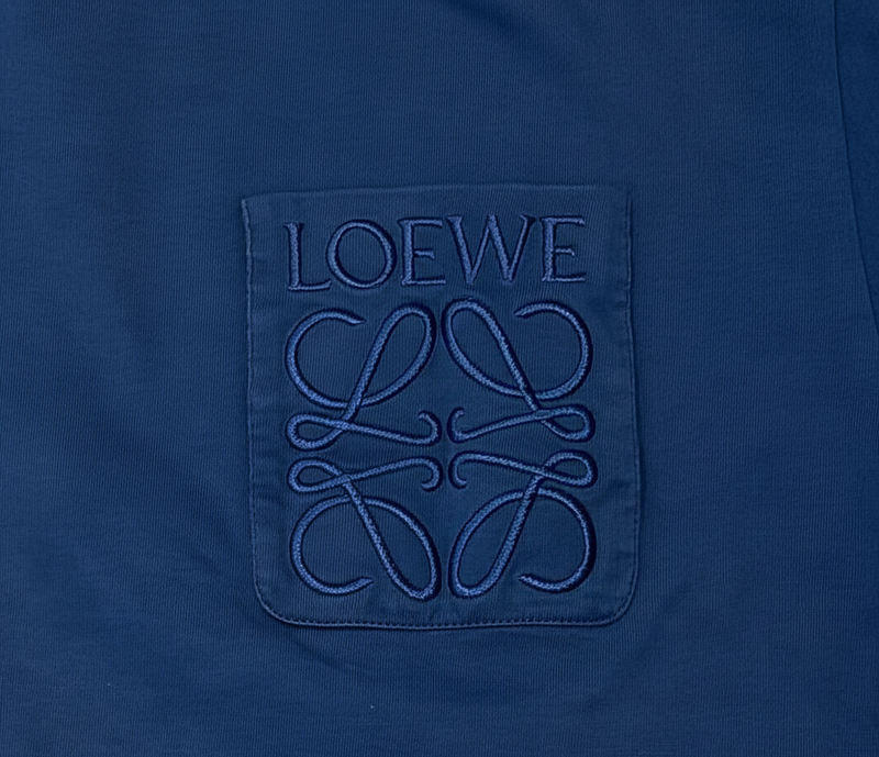 Loewe Embroidered Logo Tee - Navy Blue