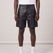 One Seven Leather Shorts voorkant op model