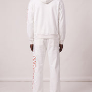 Rhinestone Sweatsuit wit achterkant op model