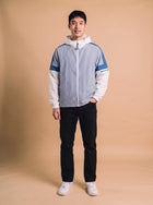 Minotaur stripe hooded jacket model voorkant