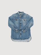 Off-White Diagonal Spray Denim Button-Up
