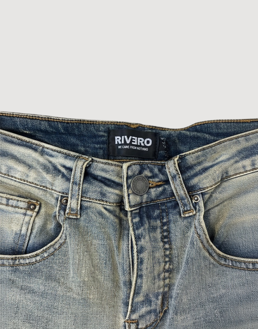 Rivero Vintage Embroider Denim - Blue