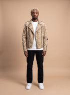 Balmain Destroyed Camouflage Print Vintage Biker Jacket '18
