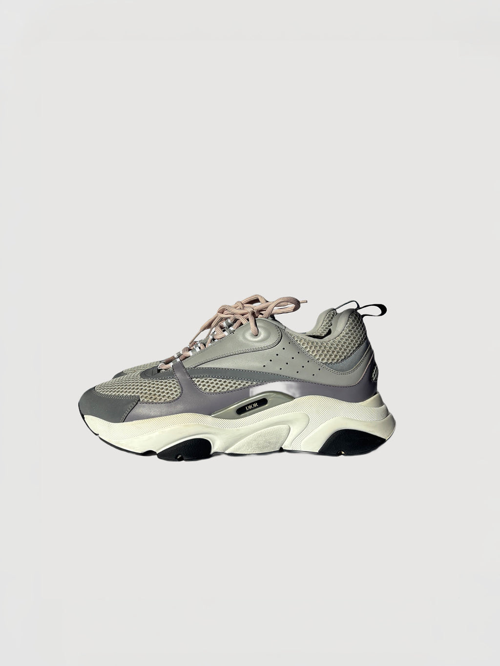 Dior B22 leather low sneakers grey