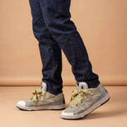 Lanvin Curb Sneaker Blue Grey aan de voet