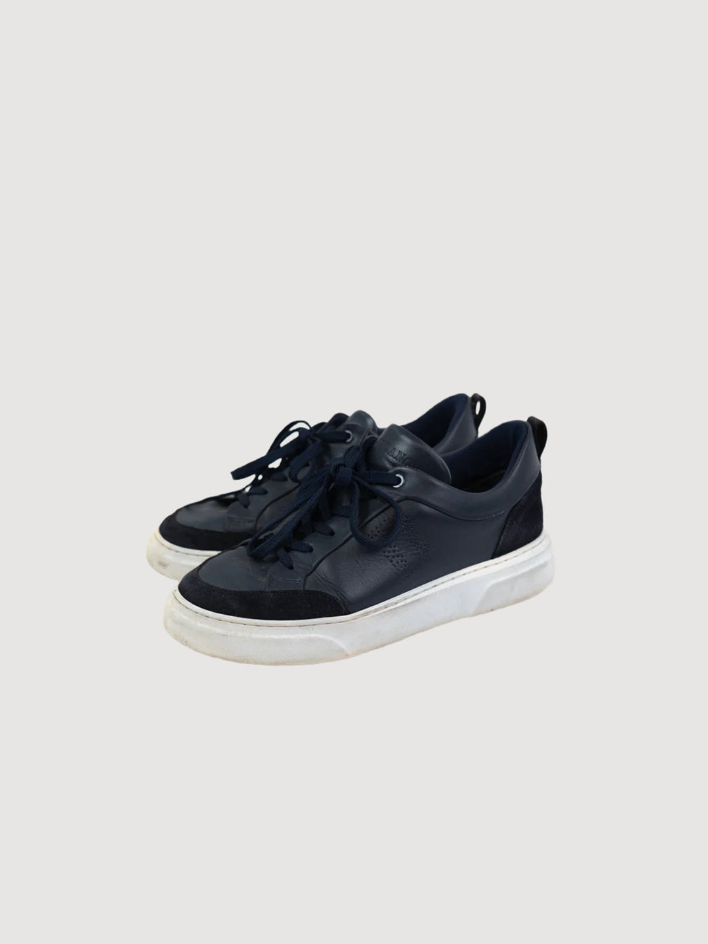 Boggi Navy Leather Trainers
