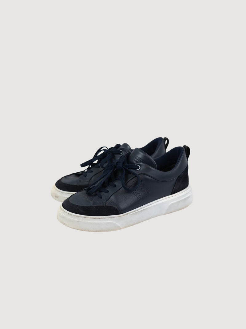 Boggi Navy Leather Trainers