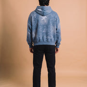 Blue Zip Up Sweater model achterkant