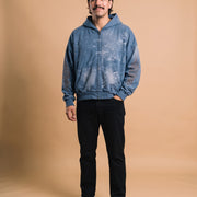Blue Zip Up Sweater model voorkant