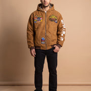 Godschild Studios camel patches Jacket model voorkant
